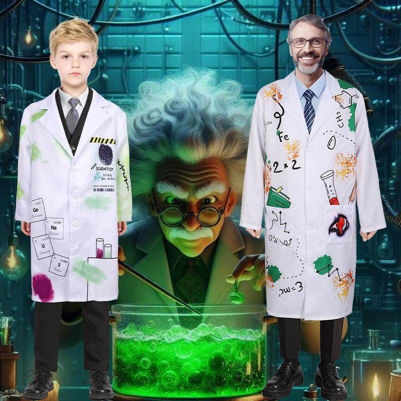 Science Nursery - Crazy Scientist-kostuumset voor kinderen Halloween-optreden Wetenschapsexperiment-outfit
