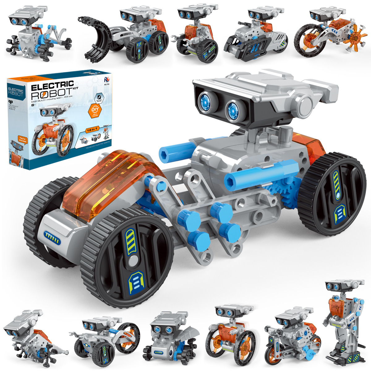 Science Kit - 12-in-1 wetenschapsexperiment Zonne-robotspeelgoed DIY-gebouw aangedreven leermiddel