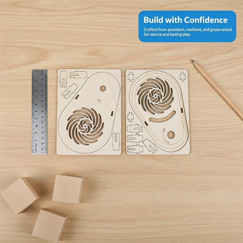 Science Kit - DIY-wetenschappelijke experimentenkit voor kinderen Houten spinner