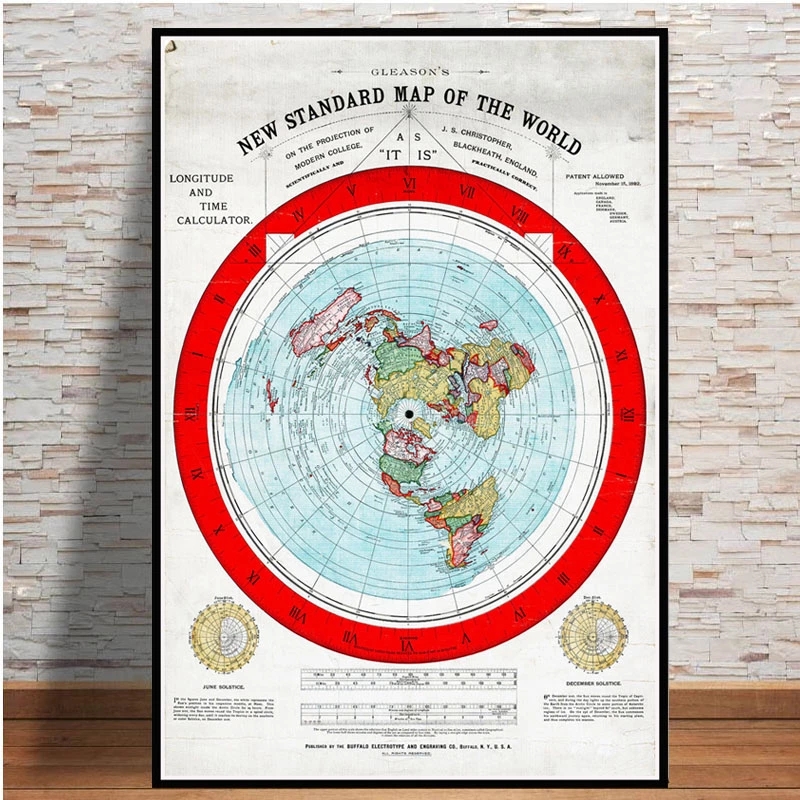 Star Map Poster - Poster En Prints 1892 Platte Earth