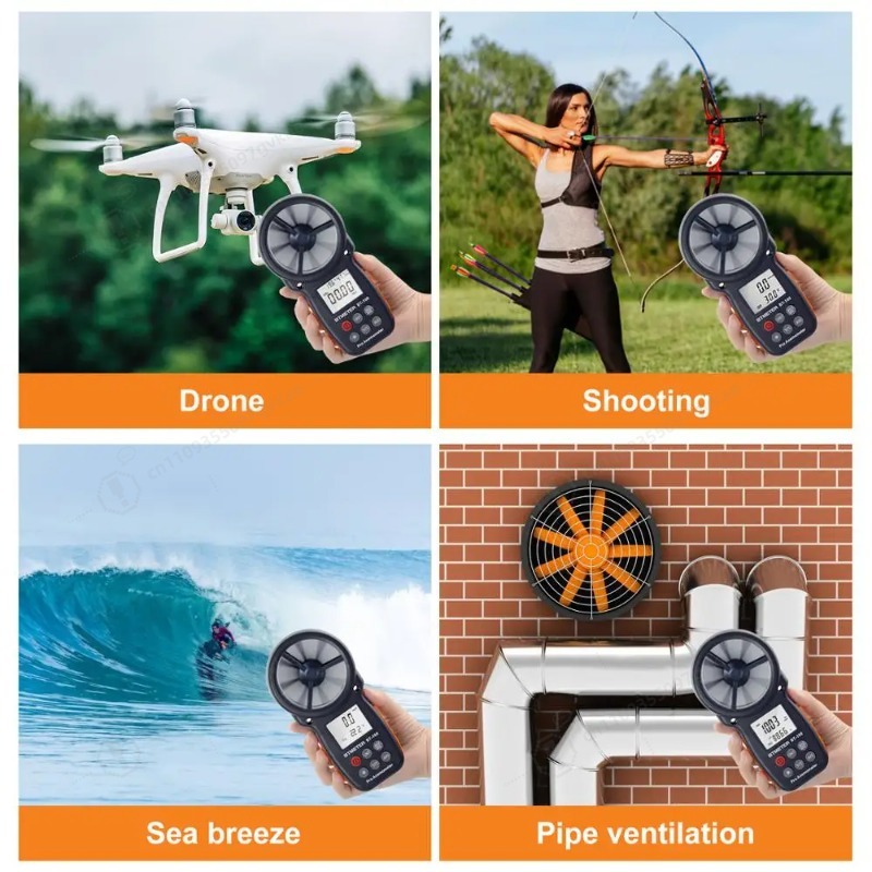 Anemometer Wind Speed - BT-100 digitale anemometer draagbare windsnelheidsmeter voor