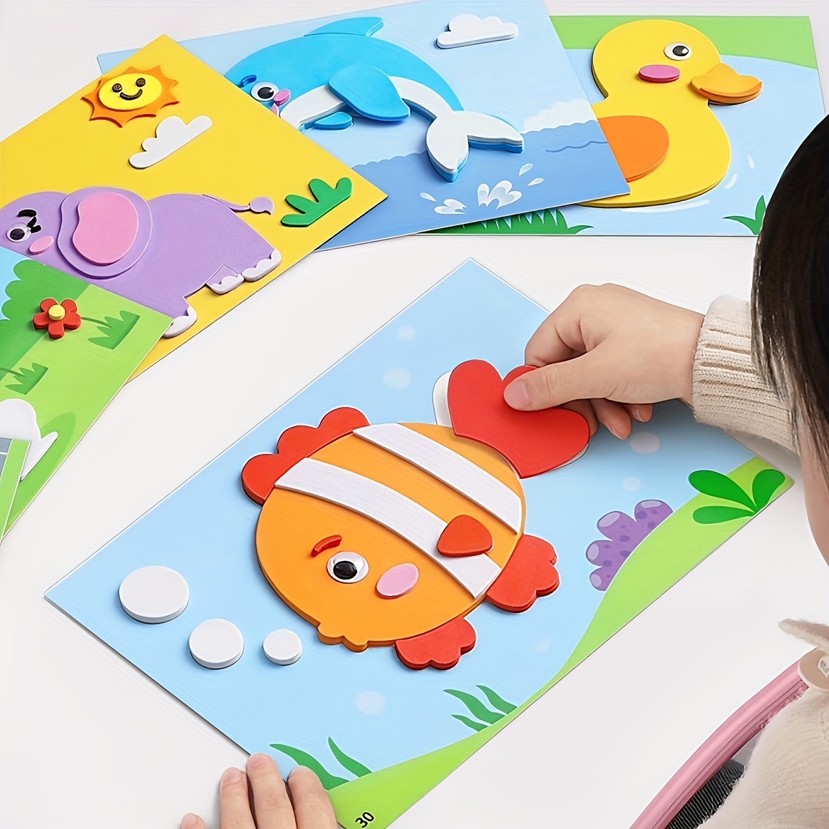 Science Toys Diy - 3D-stickers voor kinderen, wegwerpbaar, handgemaakte Eva-kunstdecals,