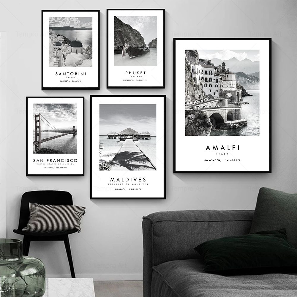 Zwart Wit Stad Reisfotografie  - Star Map Poster recensie en prijs