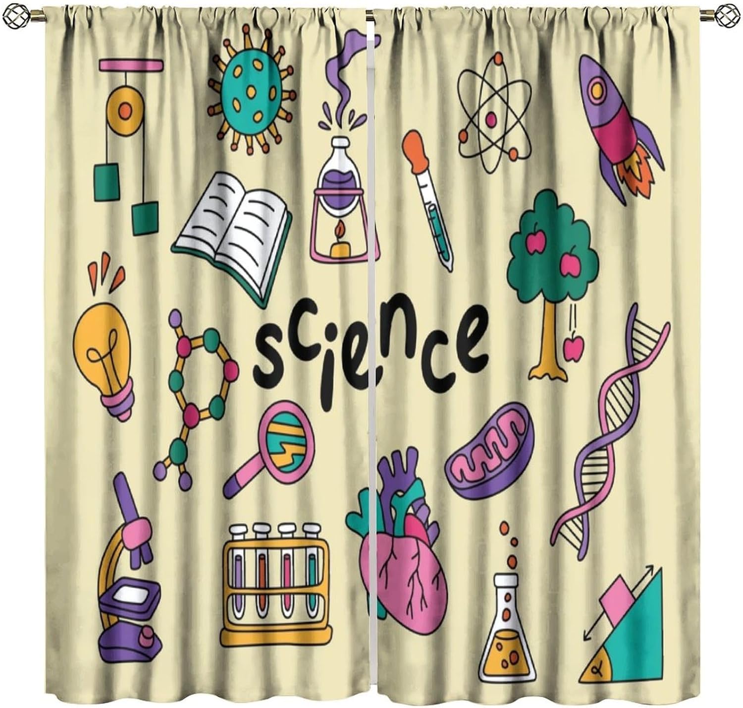 Wetenschapsthema-gordijnen 2 s - Science Nursery recensie en prijs