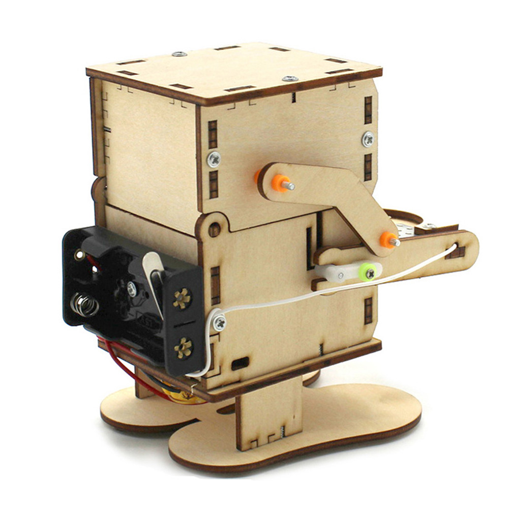 Houten doe-het-zelf robot die  - Science Project Robot recensie en prijs